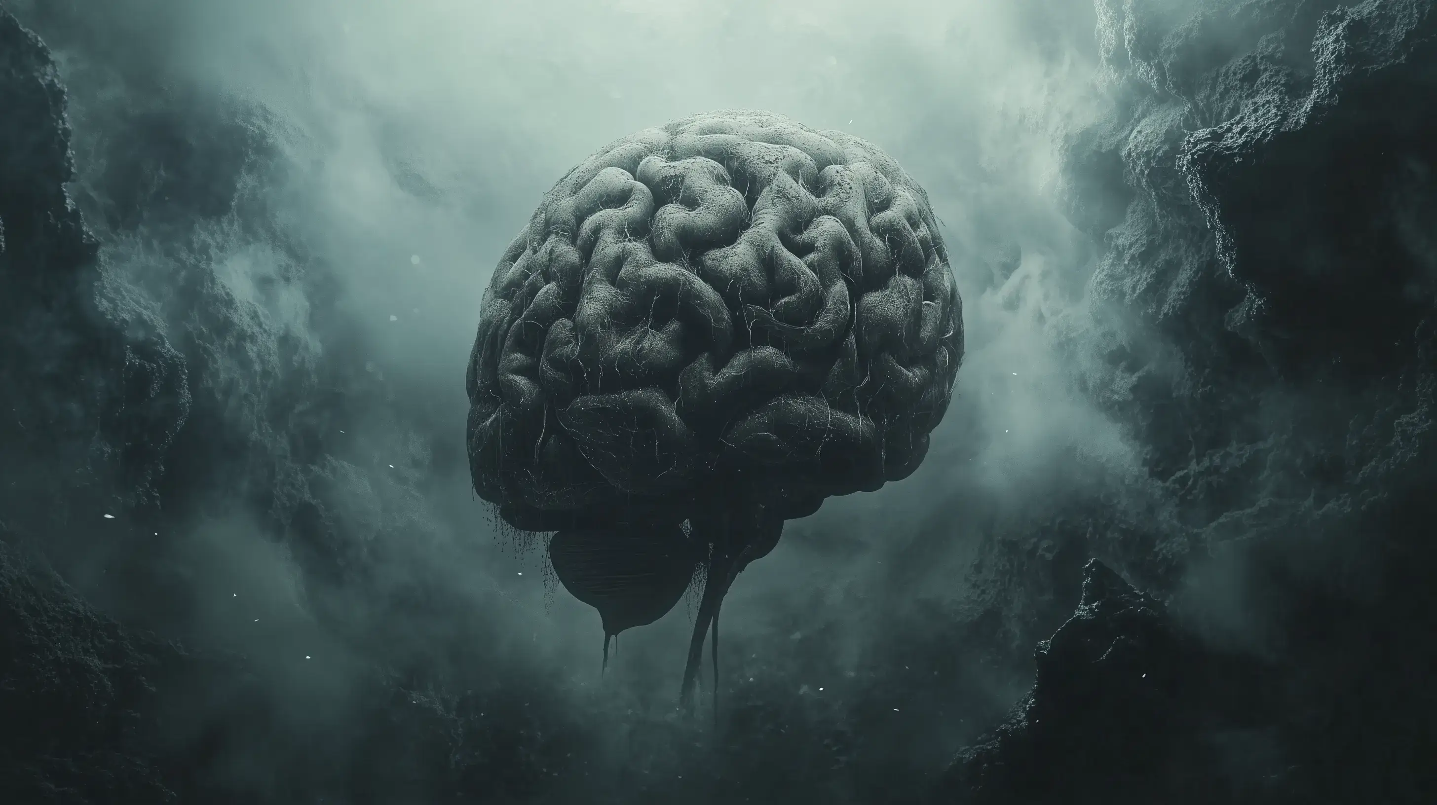 Image of a brain floating in a void